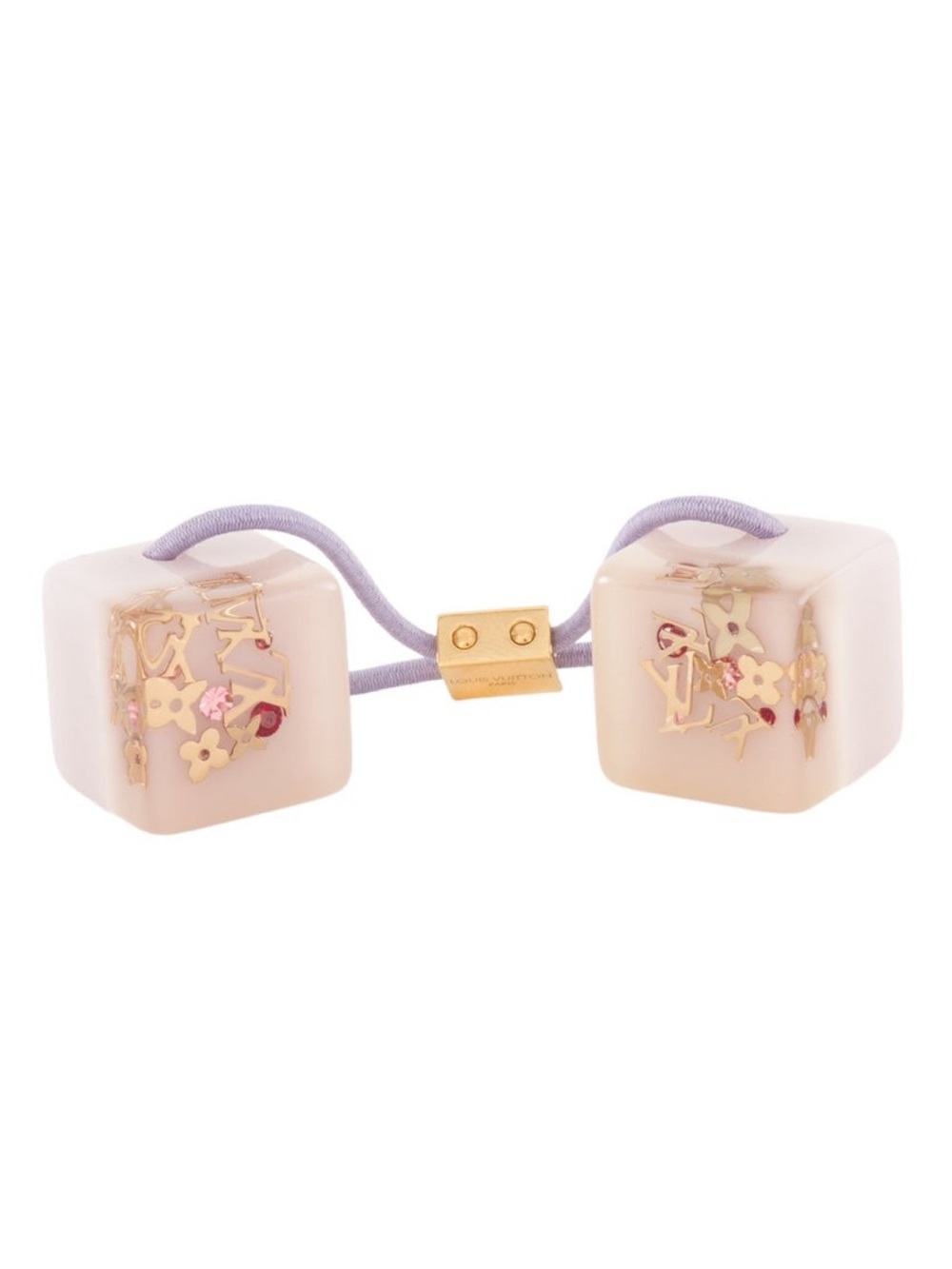 Louis Vuitton Resin Inclusion Hair Cubes ties Gold Lavender & Punk
